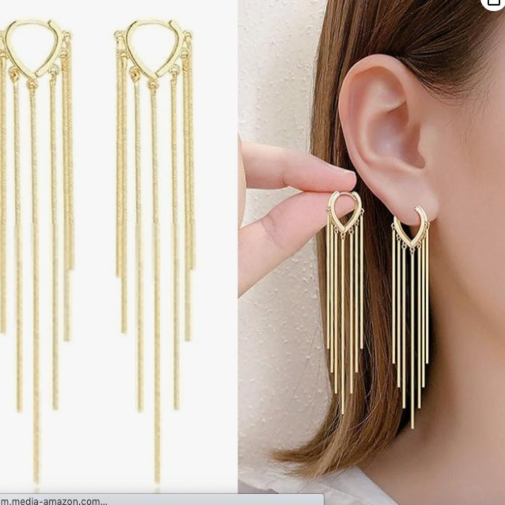 Tassel Dangle Drop Earrings with Clasp